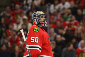 Corey Crawford; sweater number 50