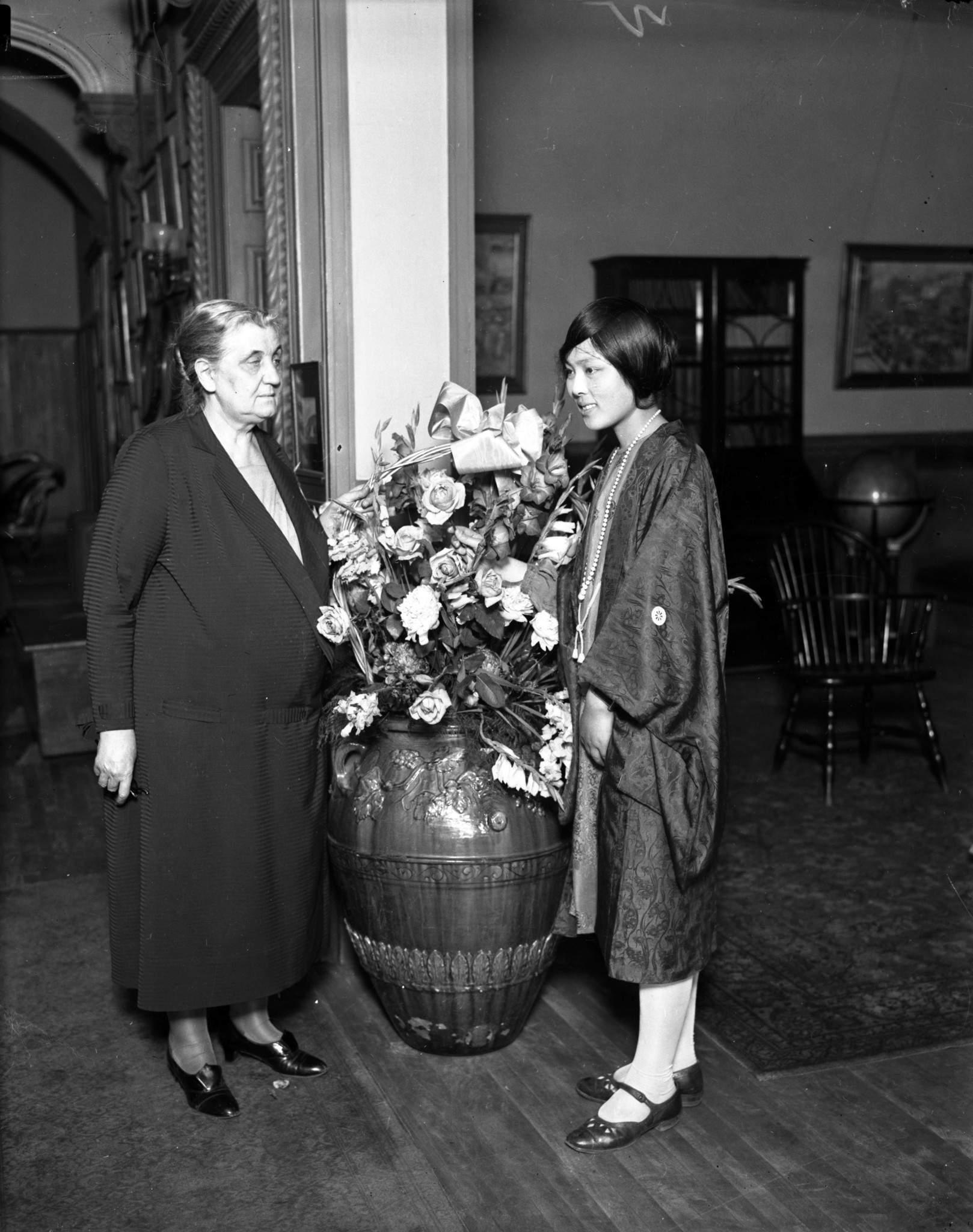 Jane Addams, left, and Tami Yamamuro, a protege of Addams',...