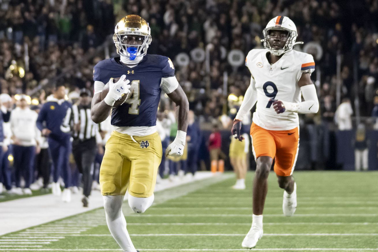 COLLEGE FOOTBALL: NOV 16 Virginia at Notre Dame