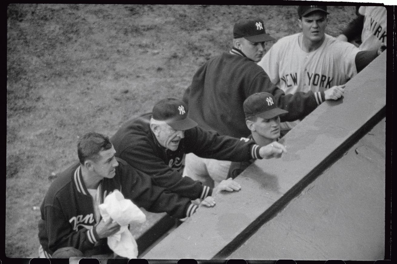 Casey Stengel Identifying Troublesome Fan in Stands