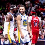 Golden State Warriors Stephen Curry with Buddy Hield