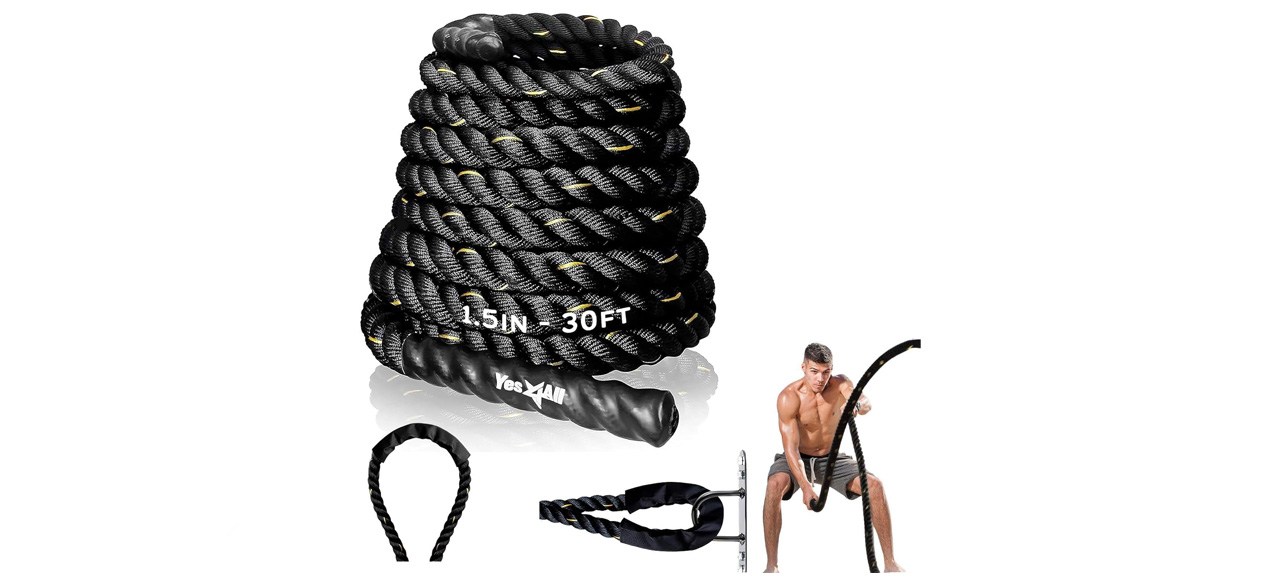 Yes4All 1.5/2 Inch Battle Ropes with Extra Protective Sleeve