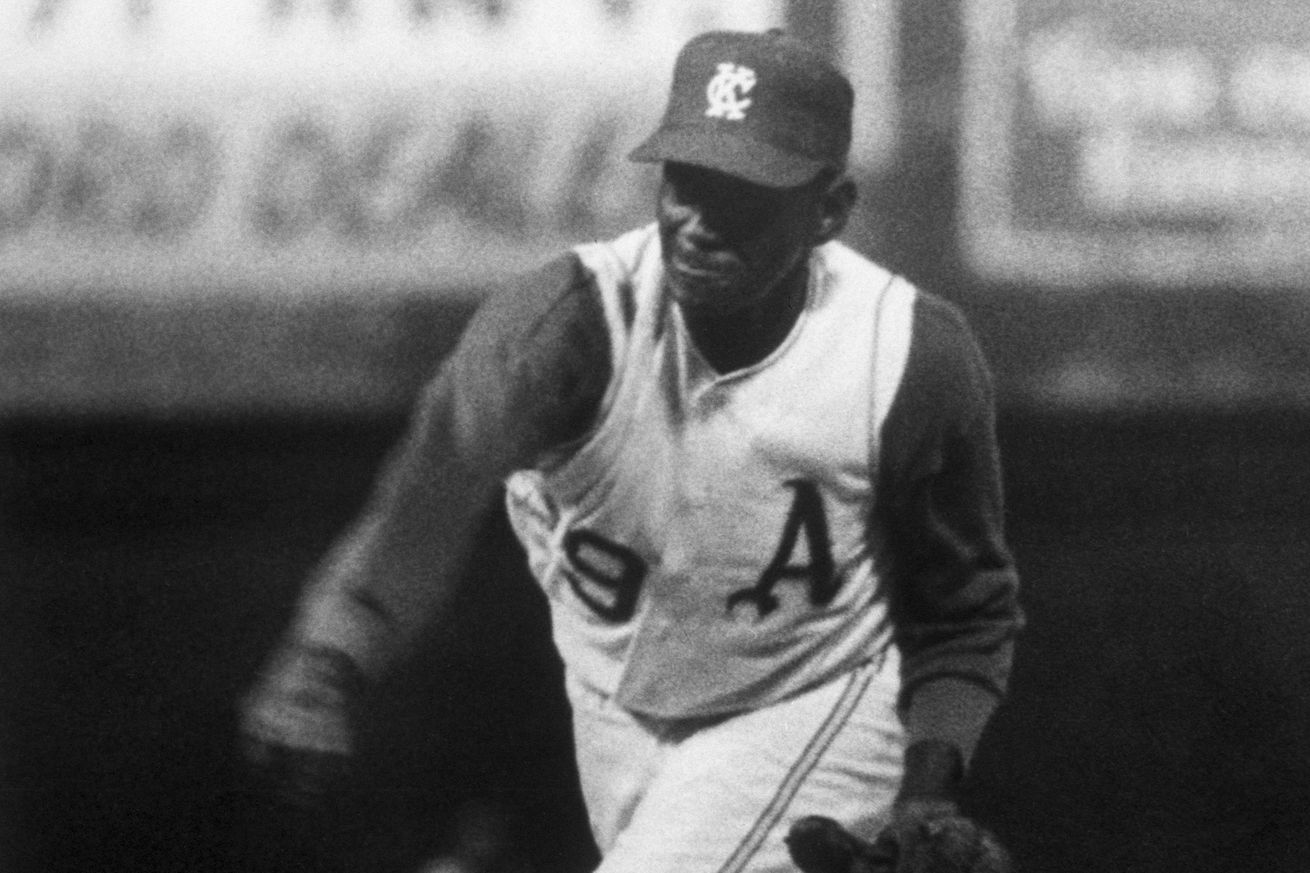 Satchel Paige Pitching for Kansas City Athletics