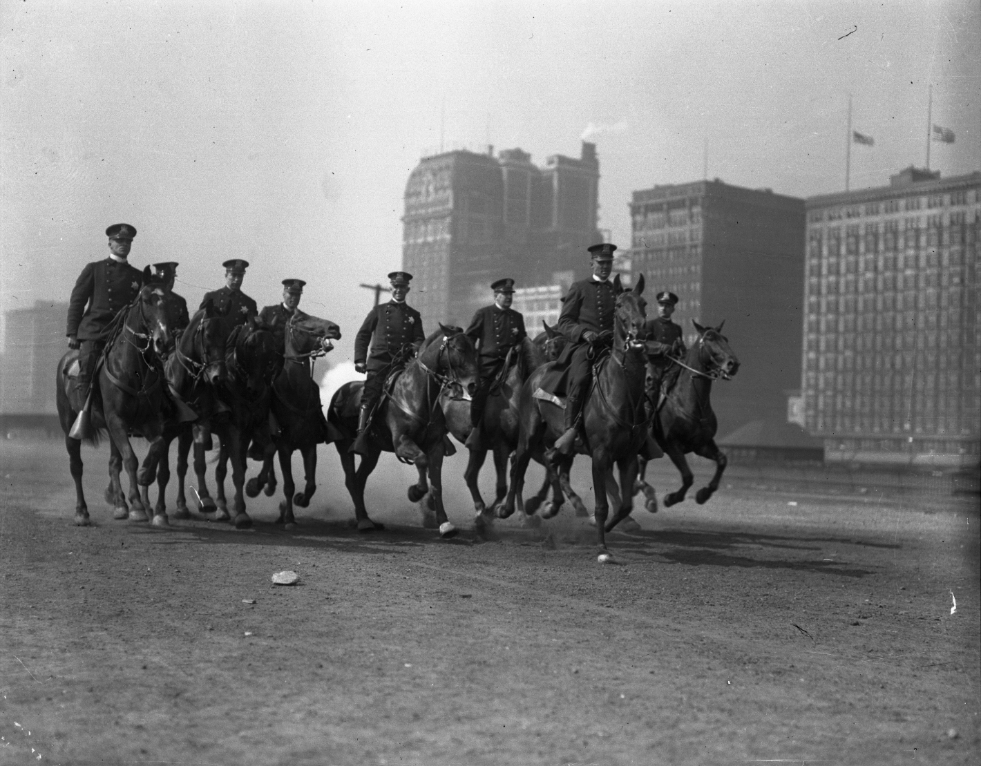 The mounted police in Grant Park in an undated photo....